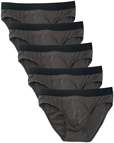 COSOMALL Men's Breathable Bikini Briefs Cotton Underwear 5 Pack (S, Gray)