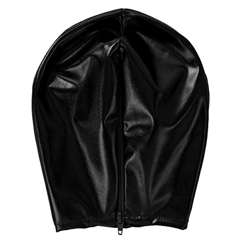 MSemis-Maschera-a-Testa-Hood-Mask-Berretto-in-Lattice-per-Adulti-Unisex-Copricapo-Zentai-in-Pelle-Passamontagna-Sexy-Latex-con-Cerniera-Cappuccio-Copriviso-per-Moto-Matellico