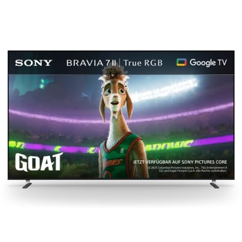 Sony BRAVIA 7 II True RGB Fernseher, 75 Zoll, 4K-Smart-TV (Google TV), RGB-LED, XR Prozessor mit KI-Technologie, 120-Hz-Fernseher mit Dolby Vision/Atmos, PS5-kompatibel, Modell 2026 – Schwarz