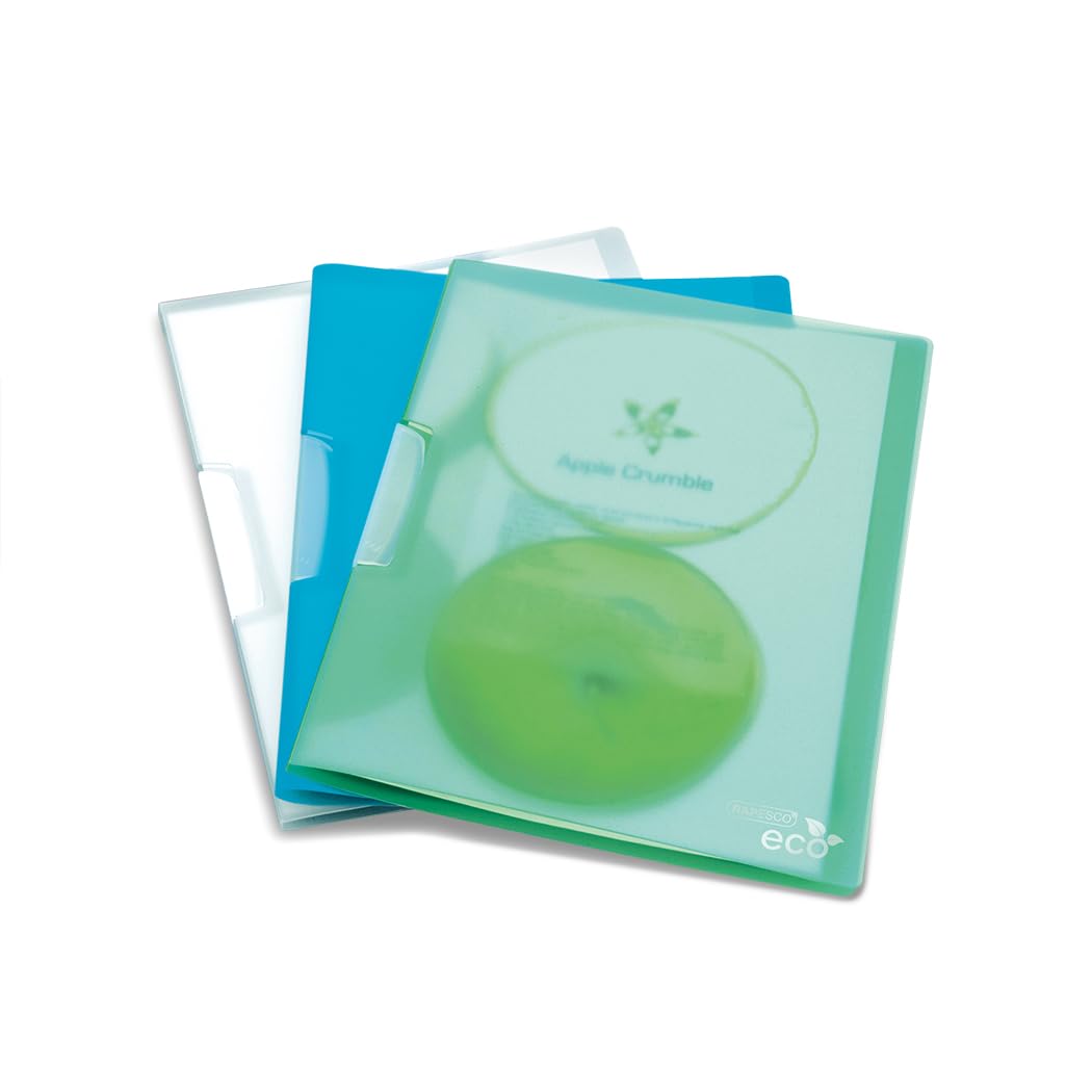 Rapesco 1043 ECO Pivot Clip File, A4, Assorted Transparent Colours, Pack of 5