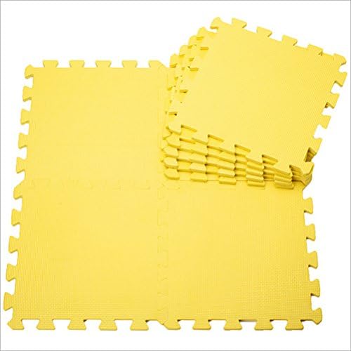 Ensunpal 9pcs Soft EVA Foam Floor Mats Interlocking Foam Exercise Gym Decor for Baby Room,Yellow