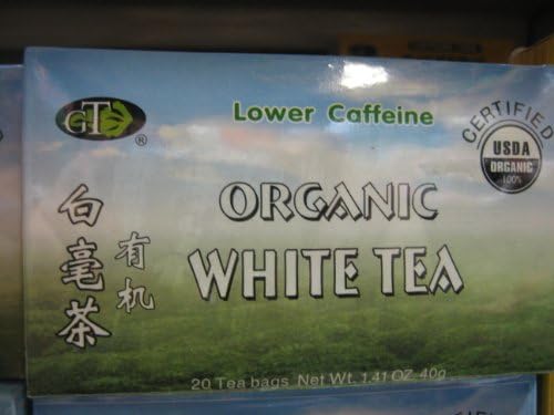 GTR - White Tea, Lower Caffeine, 1.41 Oz. 20 Tea Bags (Pack of 1)