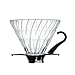 Hario V60 Glass Coffee Dripper, Size 02, Black