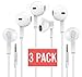 Premium Earphones Earbuds Headphones [Ergonomic Comfort Fit] with Stereo Mic & Remote Control for iPhone, iPad, iPod, Smartphones,Tablets, MP3/MP4 Players, Devices with 3.5mm and More - White