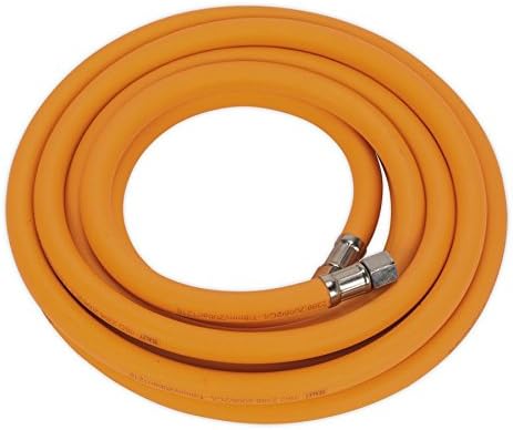 Sealey Ahhc5 Air Hose 5Mtr X ?8Mm Hybrid High Visibility with 1/4In Bsp Unions, White, 5m x 8mm diameter