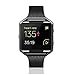 NaHai For Fitbit Blaze Slim Bands with Frame, TPU Replacement Sport Strap with Rose Gold Frame for Fitbit Blaze Smart Fitness Watch, Large Small (Black Frame Black Band)