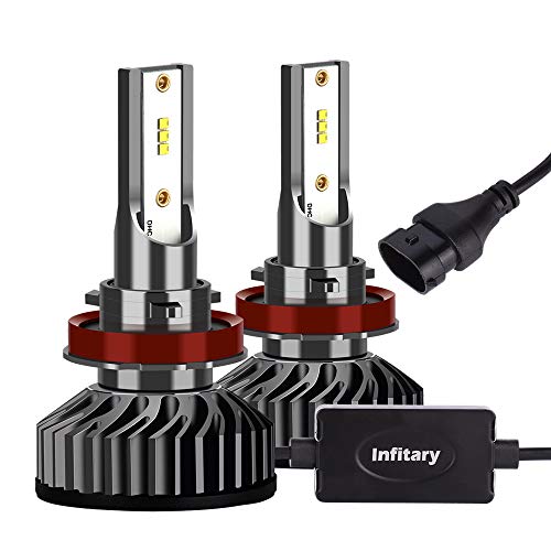 ALUNAR H11 Hi/Lo Car LED Headlight Bulbs All-in-One Conversion Kit Plug Play White COB Chip 72w 8000lm Auto Head Lamp 12V Replace LED Headlight Bulbs Vehicle Lighting (F2 H11 ZES)