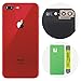 Cell4less Back Glass Cover OEM Battery Door Replacement w/Adhesive, Installed Camera Frame w/Lens & Removal Tool for Apple iPhone 8 Plus (Product Red 8+)
