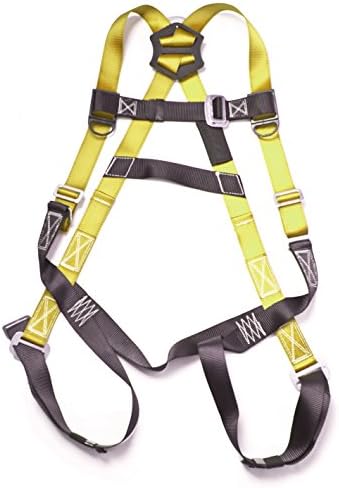 Gulfe Warehouse Adjustable Safety Harness Full-Body Picker w/ Pass Through Legs Black/Yellow