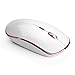 JOYACCESS Wireless Mouse Silent Click Cute Optical Mouse with USB Receiver, High Precision 2400 DPI in 5 Adjustable Levels for Notebook, PC, Laptop, Computer, MacBook-White + Pink primary