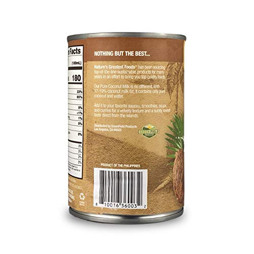 image for Nature's Greatest Foods, Pure Coconut Milk, Easy Open Can, No Guar Gum