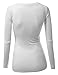 Doublju Fitted Round Neck T-Shirt Top with Chest Pockets White Large