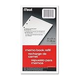 3 Pack of Mead 6-Ring Memo Book Refill, College Rule, 6HP, 6-3/4 x 3-3/4, 80 Sheets, White (46534)