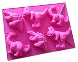 Allforhome(TM) 6 Cavities T. rex diplodocus Stegosaurus Dinosaur Shape Silicone Baking Cake Mold Candle Soap Chocolare DIY Molds