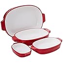 KitchenAid KBLR04NSER Nesting Ceramic 4-Piece Bakeware Set - Empire Red