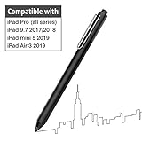 MoKo Active Stylus Pen Fit with Apple iPad, High Sensitivity Rechargeable Pencil Capacitive Digital Pen Compatible iPad Pro 9.7/10.5/11/12.9,iPad 10.2/mini 5/iPad Air 3 2019,iPad 9.7 2017/2018 - Black