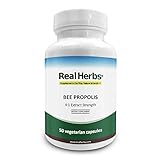 Real Herbs Bee Propolis Extract - Derived from 2800mg of Bee Propolis with 4 1 Extract Strength - Anti-Inflammatory Support for Athletic Performance, Improves Immune Function - 50 Vegetarian Capsules