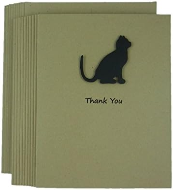 Cat Thank You Cards | Handmade Cat Notecard | 25 Cat Colors | Single Card or 10 Pack | Choose inside phrase