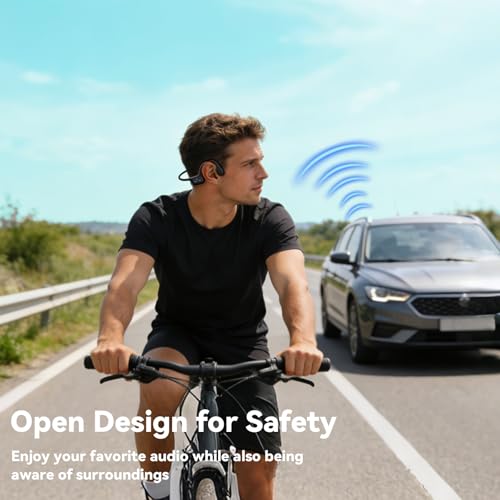 sunvito Audífonos de Conducción Ósea para Natación, Bluetooth 5.4, Oreja Abierta con MP3 de 8GB, IPX8 Impermeables para Piscina y Entrenamiento, Negro
