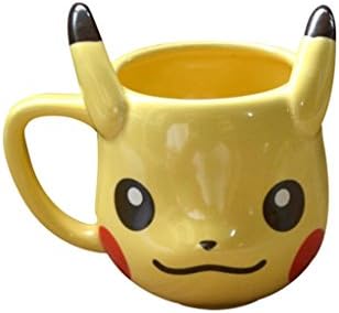 Lcrystal 3D Pokemon Pikachu Coffee Mug Round Figural Cup for Anime Fan, Box Packed