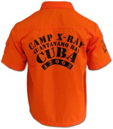 Men's Casual Biker Shirt Guantanamo Bay Cuba Orange Tattoo Shirt 5XL