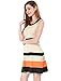 Allegra K Ladies Color Block Sleeveless Round Neck A Line Tank Dress Beige S