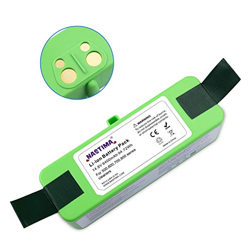 NASTIMA 14.8V 6400mAh Lithium Battery Long Xlife 1200 Cycles Compatible with Roomba 500 530 532 535 552 560 570 580 600 610 625 650 660 700 770 780 800 870 880