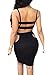 Womens Two Pieces Skirts Halter Hollow Out Bandage Bodycon Dress Sets S Black