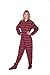 Red/Grey Plaid Flannel w/ Hearts Adult Footed Pajamas w/Drop-Seat (S)