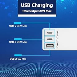 LIDER Outlet Extender with 3 Receptacles, 21W USB
