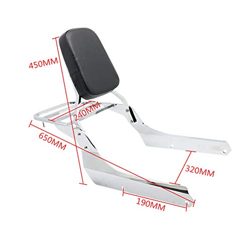 Backrest Sissy Bar + with Luggage Rack for Honda Spirit VT750 C2 Shadow Phantom 750 Chrome