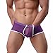 FEESHOW Men's Soft Sheer Mesh Boxer Briefs Shorts Underwear Lingerie Panties (Purple, XL)