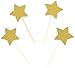 TooMeeCrafts Double Sided Gold Glitter Star Cake Topper for Twinkle Twinkle Little Star Baby Shower Theme Decoration Pack of 12