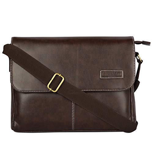 Kinnoti Vegan Leather Slim Laptop Messenger Bag for Men kdtraveller