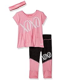 XOXO Juego de 3 piezas de camiseta y leggings para niñas