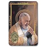 SHERMAN St. Padre Pio Laminated Catholic Prayer Holy Card with Medal and Prayer on Back