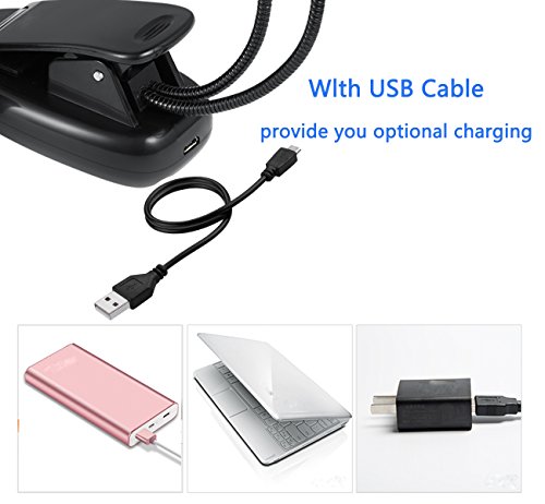 New Stlye LED Book Light - Clip on Light / Reading Light/ Night Light- 10 LED Music Stand Light with 2 Arms , Flexible Eye-Friendly Desk Lamp, Portable Travel Light Best For Readers