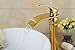 Greenspring Waterfall Bathroom Sink Vessel Faucet Single Handle Basin Mixer Tap Gold Golden Finished
