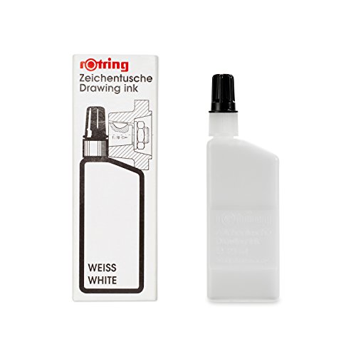 Rotring isograph technical drawing pen, liquid ink, 23 ml, white