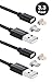 Smart&Cool 5 Feet Gen4 Nylon Braided Two-Mode Magnetic Charging & Data Transfer Cable Compatible with Phones and Tablets with Micro-USB and i-Product Interface(3.3ft-Black Twin Pack)