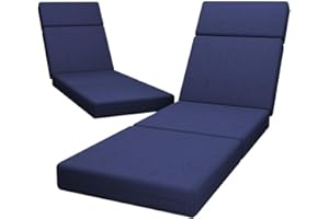 IRISTYKILIN 2 Pcs Chaise Lounge Cushions Outdoor, 72 x 21 x 4 Inch Lounge Chair Cushions for Outdoor Furniture - Waterproof Lounge Patio Replacement Cushion, 4In Fade-Resistant ThickPatio Chaise Lounge Cushion