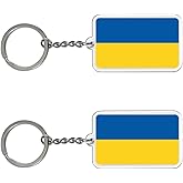 FHZJKJX Ukraine Flag Keychain Ukrainian Key Ring-(2 Pack Ukraine)