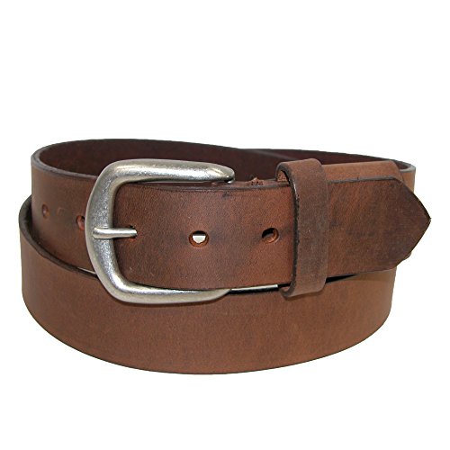 Boston Leather Men's Big & Tall Aged Bark Chieftain Leather Hidden Stretch Belt