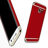 For Galaxy S6 Edge Case,JOBSS Hybrid Luxury Shockproof Armor Back Ultra-thin Case Cover Removable case for Samsung Galaxy S6 Edge Red