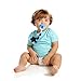 Today's SALE 2 MINT and BLUE Teether Toy Pacifier Clip Baby Girl or Boy Star Beaded Silicone Teething Toy and Pacifier Clip Light Blue Navy Black