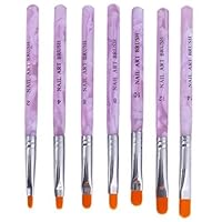 CJESLNA 7 X Acrylic UV Nail False Tips Builder Brush Pen