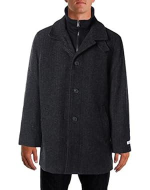 Calvin Klein Mens Wool Herringbone Coat