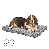 Plush Dog Bed | Ombre Swirl Dog Bed & Cat Bed | Gray 35L x 23W x 2H Inches for Med. / Large Dog Breeds