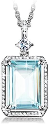 LadyColour "The Shimmering Baikal" Ice Blue Pendant Necklace Made with Swarovski Crystals