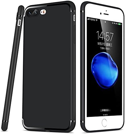 iPhone 8 Plus iPhone 7 Plus case, XULIS Soft TPU Bumper Cushion Back Cover with All-around Protection and Shockproof Anti-Scratch Resistant for iPhone 8 Plus iPhone 7 Plus 5.5 inch.(Black)
